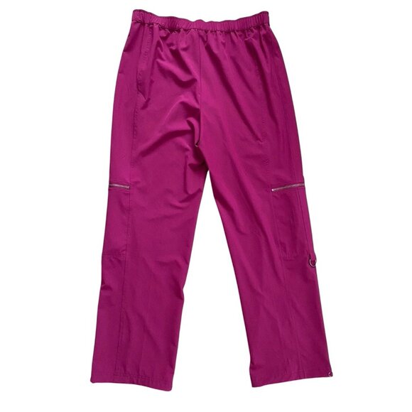 Peck and Peck Weekend Womens Fuchsia Cargo Look Pull On Lightweight Pants Size L - Picture 1 of 5